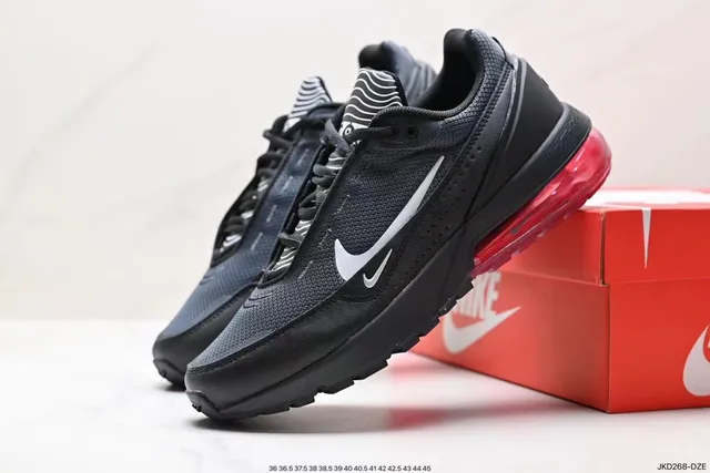 Nike Black Red Mesh Upper Synthetic Cage Overlay Lifestyle Sneakers 9
