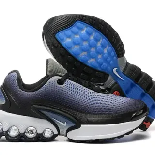 Nike নীল কালো গ্রেডিয়েন্ট মেশ উপর দৃশ্যমান গোলাকার কুশনিং পড স্নিকার