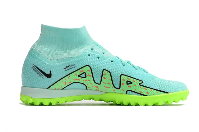 Nike Bleu Vert Ajustement Chaussure Maille Supérieure Lime Néon Crampons Gazon artificiel Chaussures de football 5