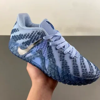 Nike Blue Navy Knit Upper Geometric Pattern Basketball Shoes