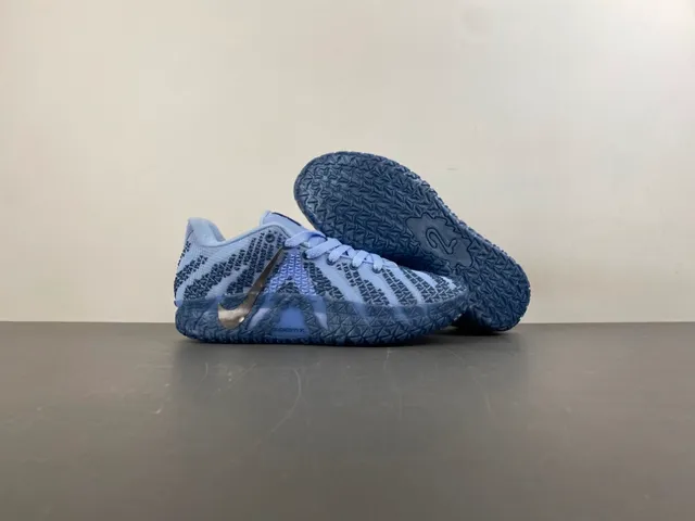 Nike Blue Navy Knit Upper Geometric Pattern Basketball Shoes 12