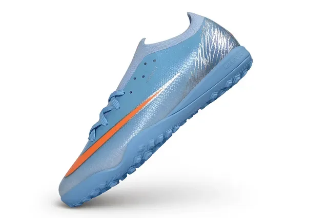 Nike Blue Orange Knit Upper Reflective Silver Graphics Turf Soccer Shoes 3