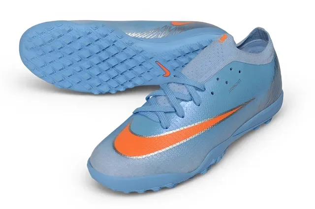 Nike Blue Orange Knit Upper Reflective Silver Graphics Turf Soccer Shoes 4