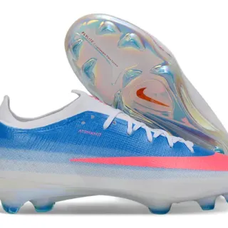 Nike Blue Pink Atomknit Upper Iridescent Sole Plate Firm-Ground Soccer Shoes