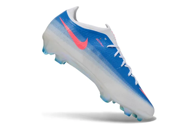 Nike Blue Pink Atomknit Upper Iridescent Sole Plate Firm-Ground Soccer Shoes 2