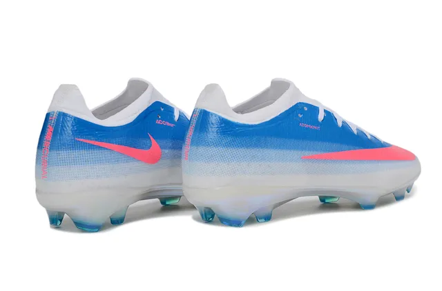 Nike Blue Pink Atomknit Upper Iridescent Sole Plate Firm-Ground Soccer Shoes 5