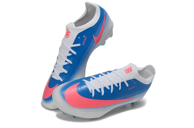 Nike Blue Pink Atomknit Upper Iridescent Sole Plate Firm-Ground Soccer Shoes 7