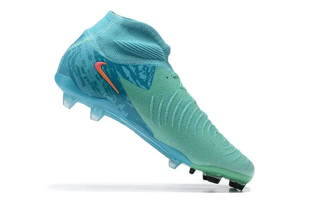 Nike Azules Rosadas Corte Alto Upper de Punto Gradient Swoosh Tierra Firme Zapatillas de Fútbol 3