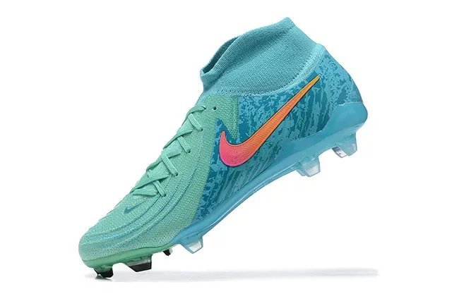 Nike Azules Rosadas Corte Alto Upper de Punto Gradient Swoosh Tierra Firme Zapatillas de Fútbol 4