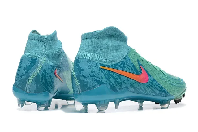 Nike Azules Rosadas Corte Alto Upper de Punto Gradient Swoosh Tierra Firme Zapatillas de Fútbol 5