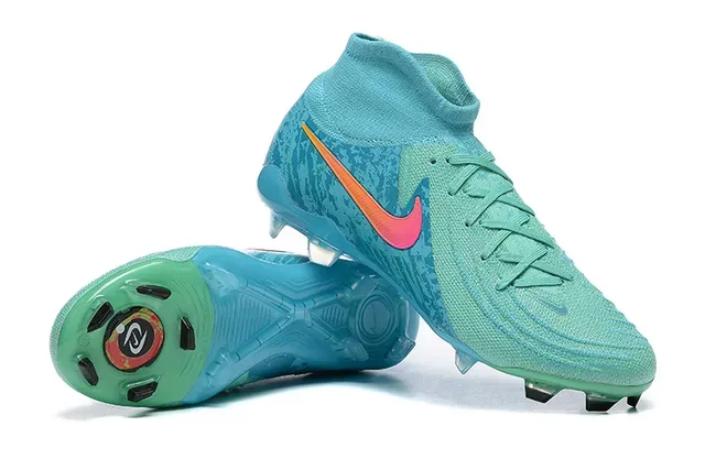 Nike Azules Rosadas Corte Alto Upper de Punto Gradient Swoosh Tierra Firme Zapatillas de Fútbol 6