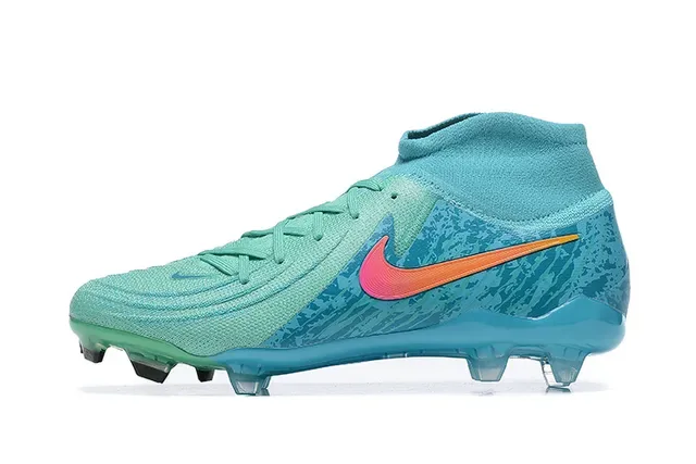 Nike Azules Rosadas Corte Alto Upper de Punto Gradient Swoosh Tierra Firme Zapatillas de Fútbol 10
