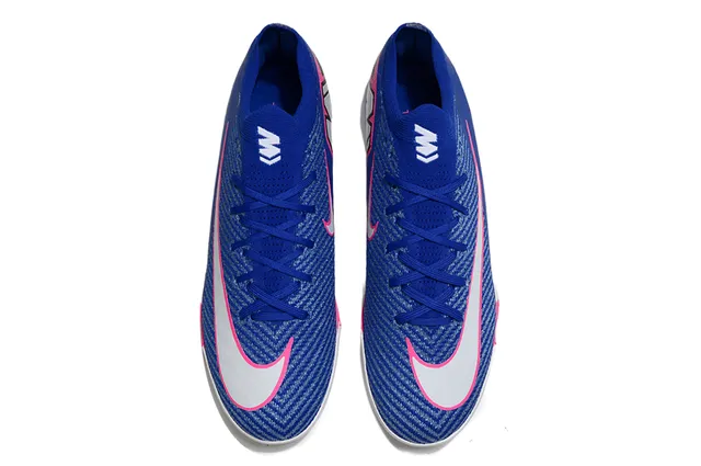Nike zapatillas de fútbol Turf upper de knit azul y rosa low-cut cuello tipo calcetín 2