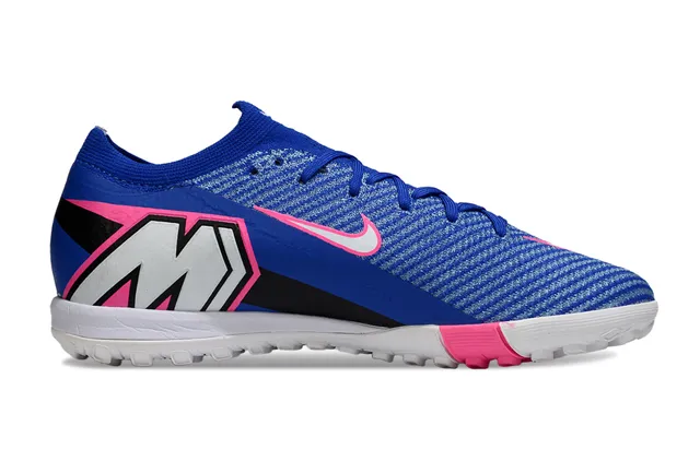 Nike zapatillas de fútbol Turf upper de knit azul y rosa low-cut cuello tipo calcetín 7
