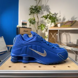 Nike Blue Silver Shox Column Cushioning Synthetic Molded Upper Lifestyle Sneakers