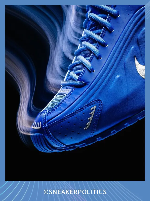 Nike Blue Silver Shox Column Cushioning Synthetic Molded Upper Lifestyle Sneakers 20