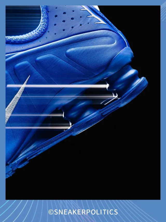 Nike Blue Silver Shox Column Cushioning Synthetic Molded Upper Lifestyle Sneakers 21