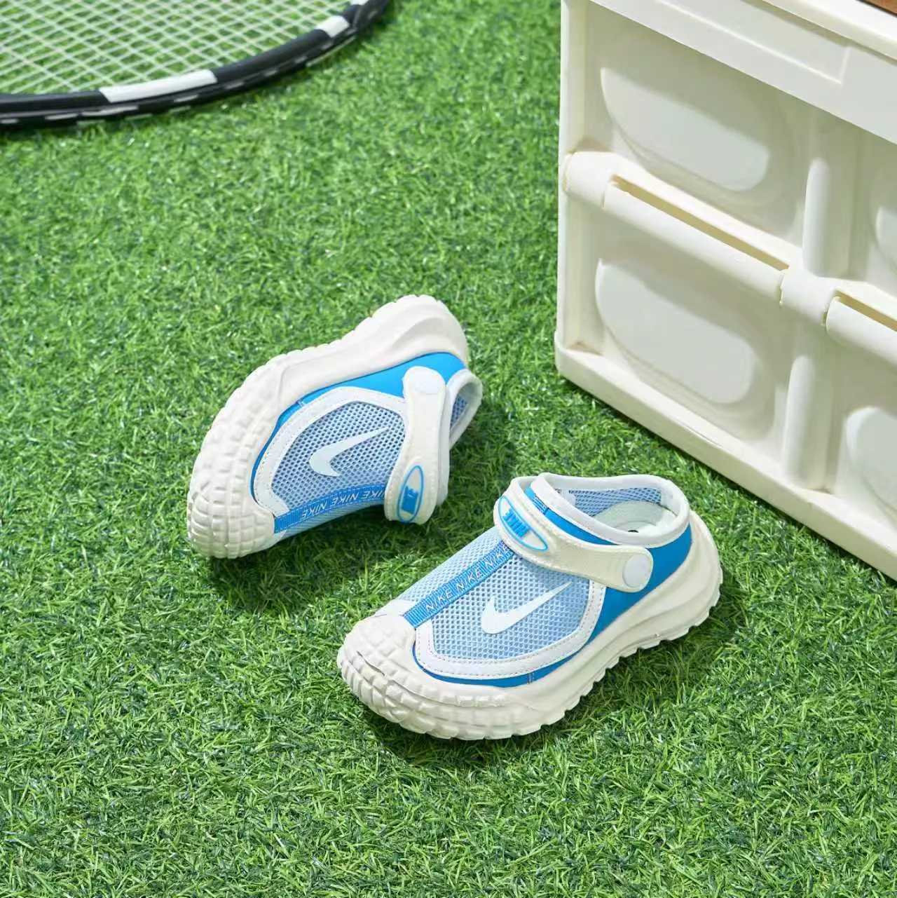 Nike Blue White Mesh Upper Hook-and-Loop Strap Casual Sandals 4