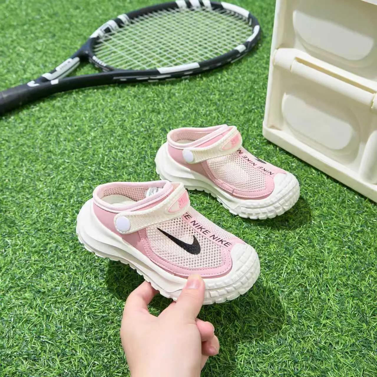 Nike Blue White Mesh Upper Hook-and-Loop Strap Casual Sandals 20
