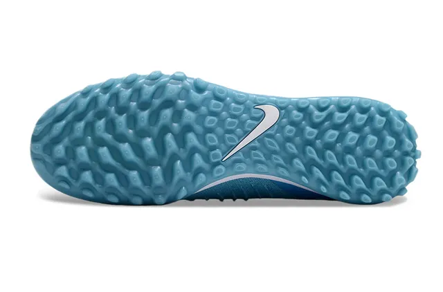Nike नीला सफेद सॉक-फिट क्निट अपर कॉनिकल स्टड्स टर्फ फुटबॉल जूते 6