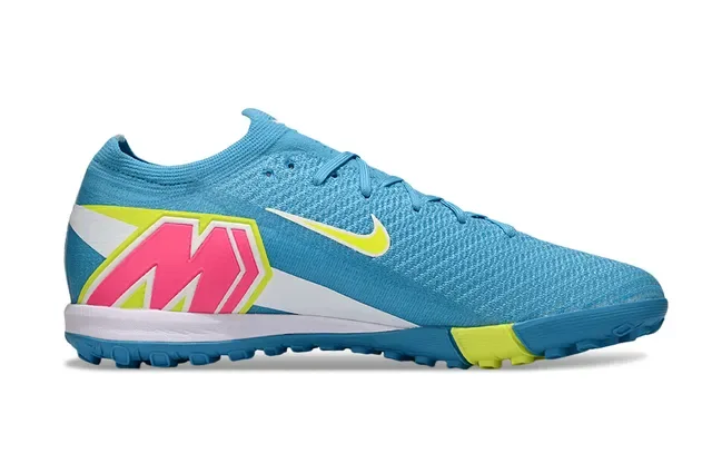 Nike Chaussures de Football Turf Bleu Jaune Upper Knit Low-Cut 7