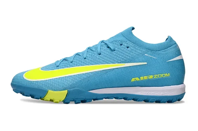 Nike Chaussures de Football Turf Bleu Jaune Upper Knit Low-Cut 8
