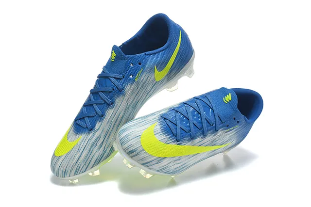 Nike Blue Yellow Low-Cut Dynamic Fit Collar Firm-Ground Soccer Shoes 2