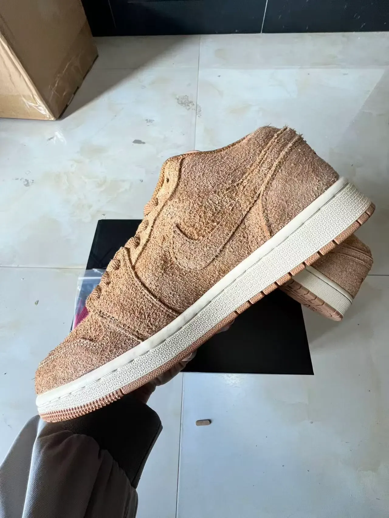 Nike Brown Beige Suede Upper Monochromatic Tan Lifestyle Sneakers 5