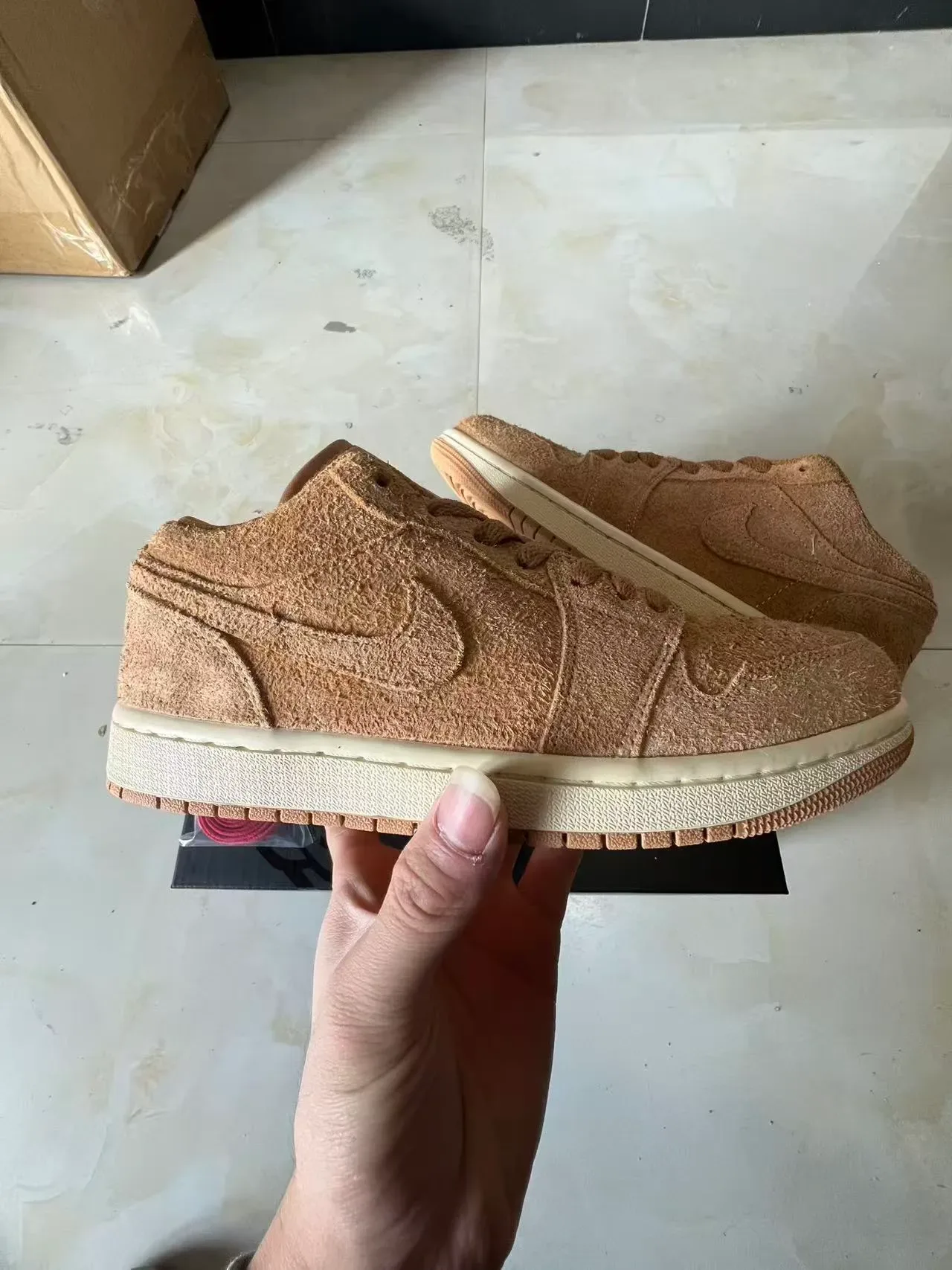 Nike Brown Beige Suede Upper Monochromatic Tan Lifestyle Sneakers 7