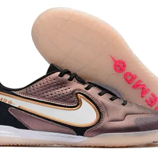 Nike Brown Black Metallic Rose-Gold Upper Heel Counter Indoor Soccer Shoes