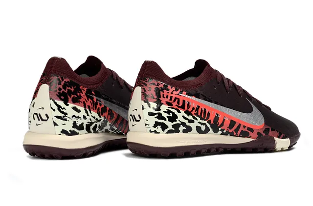 Nike Bordeaux Multicolore Imprimé Léopard Panneau Haut Noir Gazon Football Chaussures 5