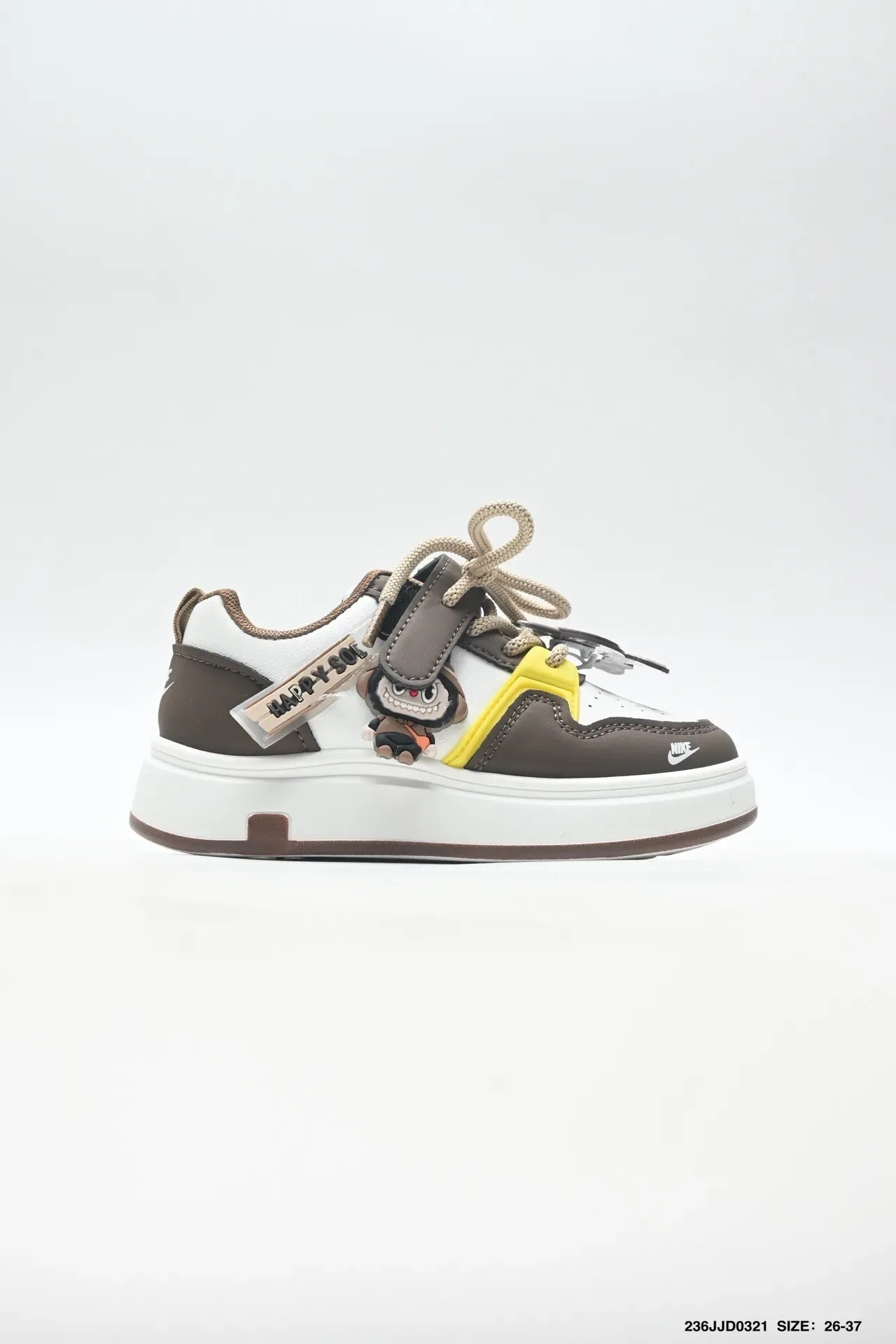 Nike Burgundy White Hybrid Lace-and-Strap Closure Cartoon Character Charm Embellishments Sneakers 3