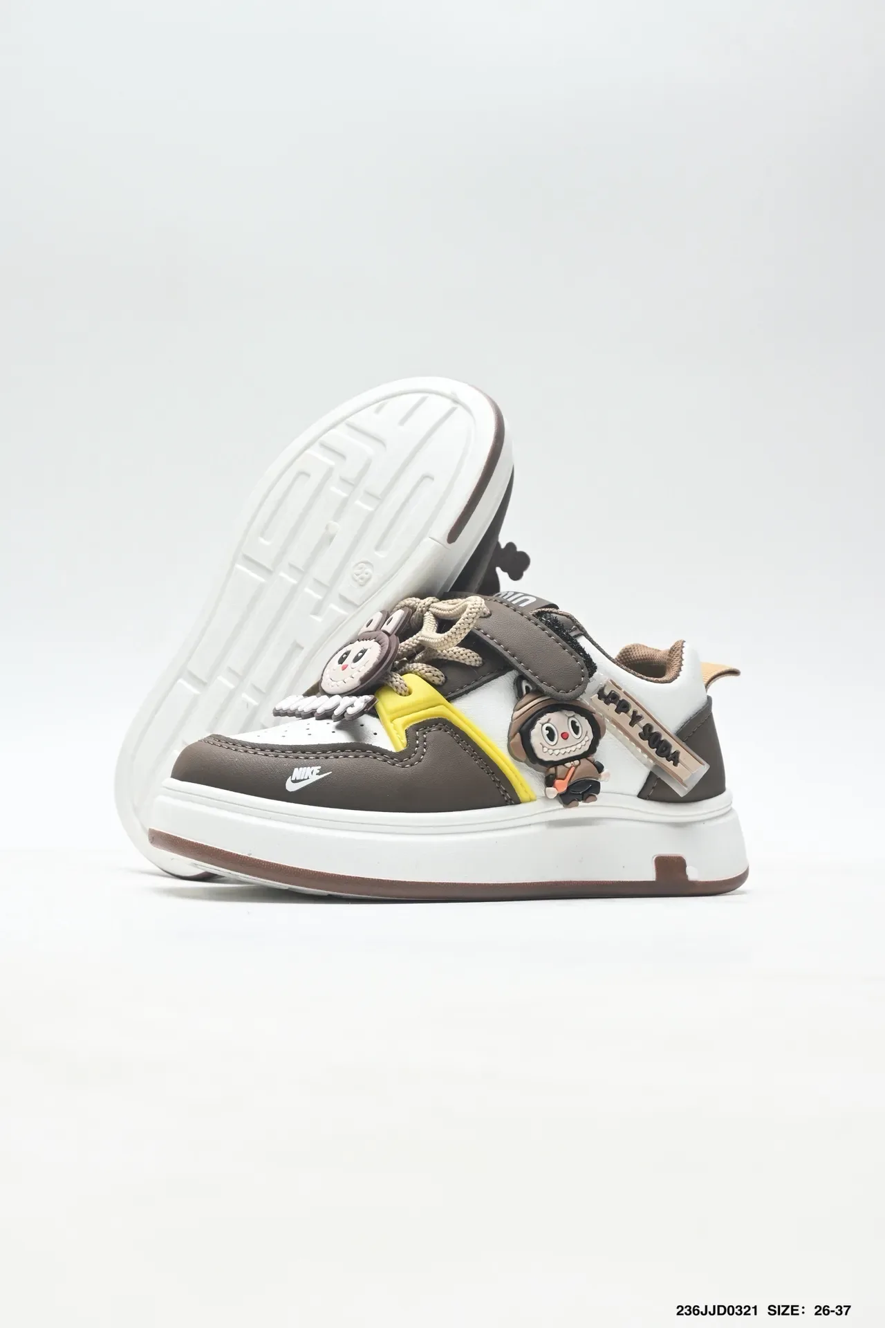 Nike Burgundy White Hybrid Lace-and-Strap Closure Cartoon Character Charm Embellishments Sneakers 6