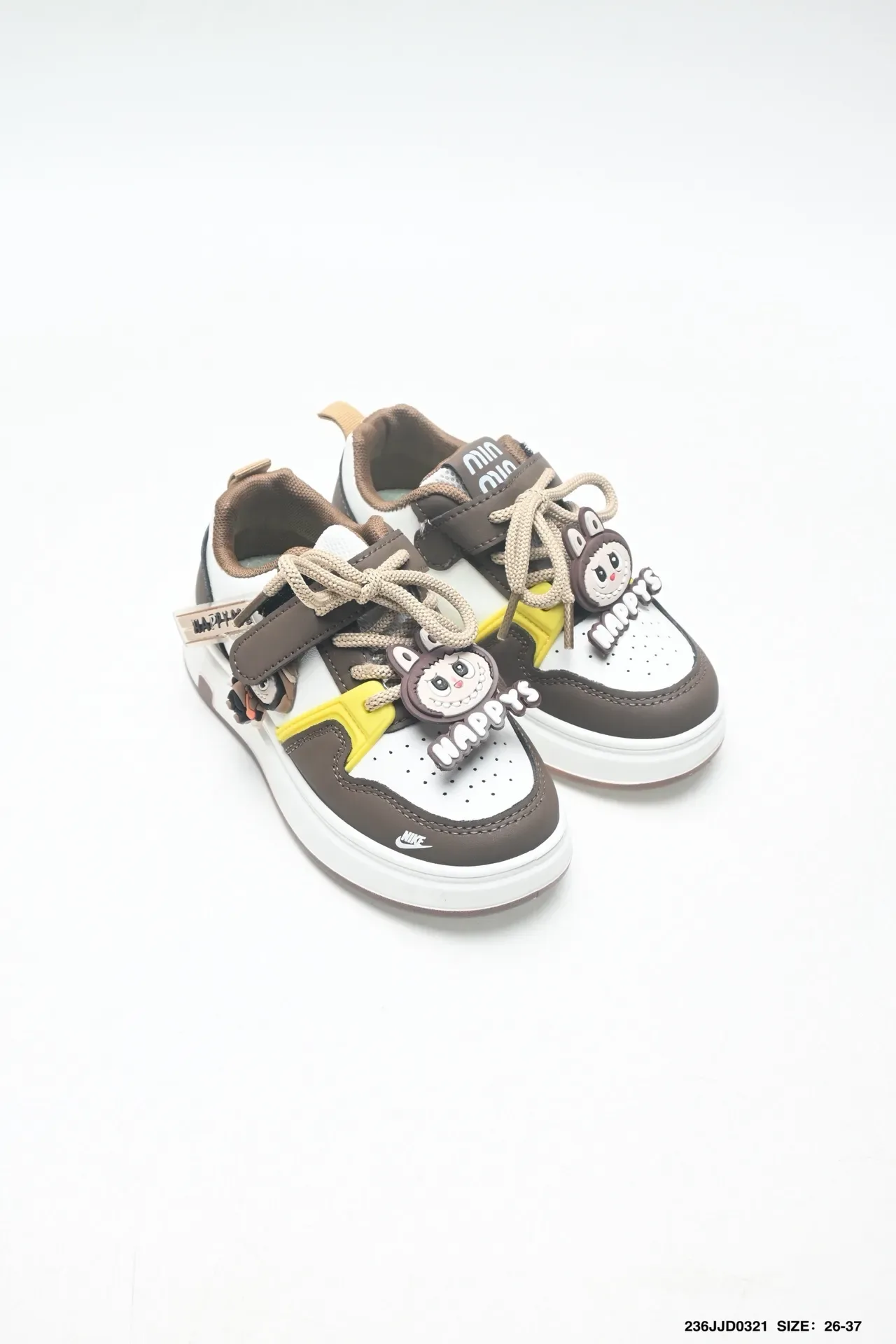 Nike Burgundy White Hybrid Lace-and-Strap Closure Cartoon Character Charm Embellishments Sneakers 7