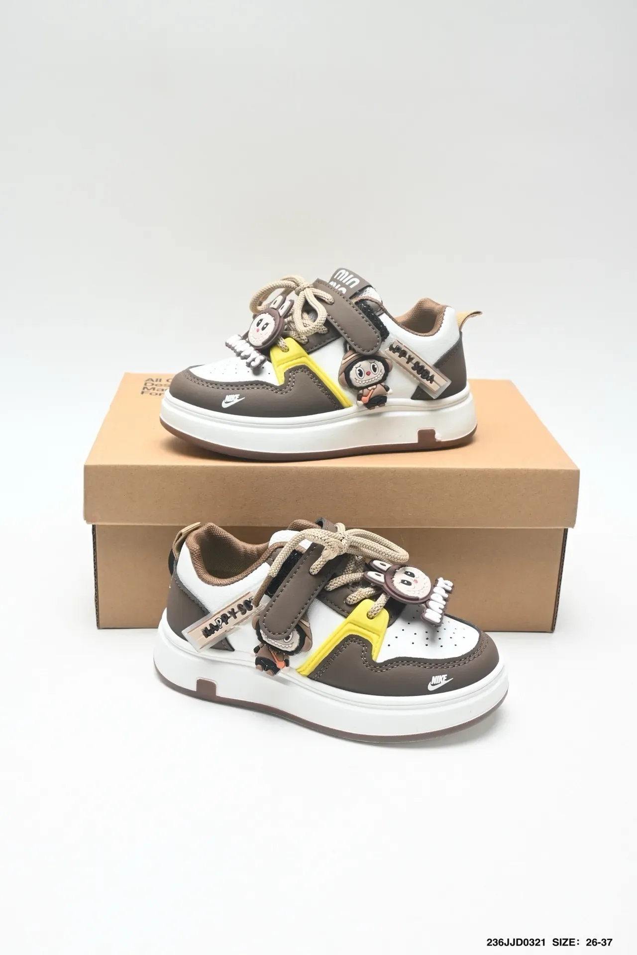 Nike Burgundy White Hybrid Lace-and-Strap Closure Cartoon Character Charm Embellishments Sneakers 10