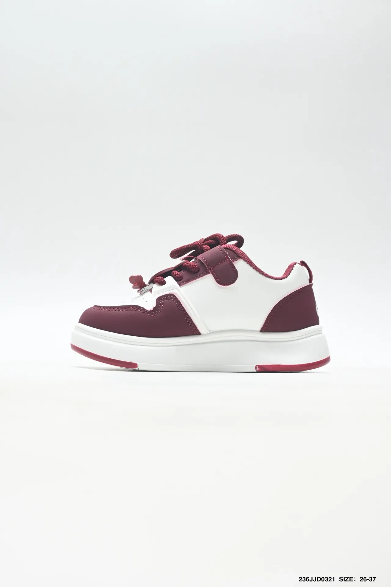 Nike Burgundy White Hybrid Lace-and-Strap Closure Cartoon Character Charm Embellishments Sneakers 23