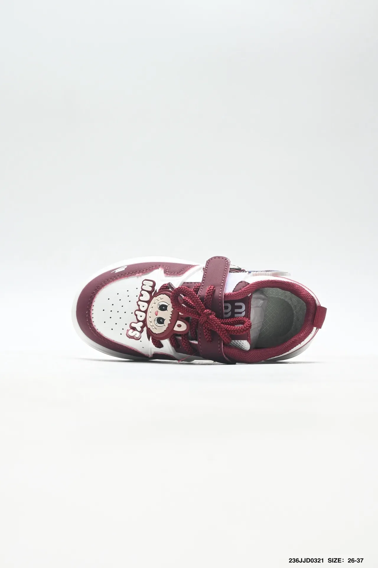 Nike Burgundy White Hybrid Lace-and-Strap Closure Cartoon Character Charm Embellishments Sneakers 24