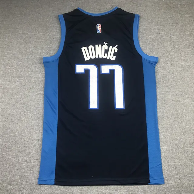 Nike Dallas Mavericks Luka Dončić #77 Alternative Bleu Marine Sans Manches Maillage V-Neck Col Camiseta 2