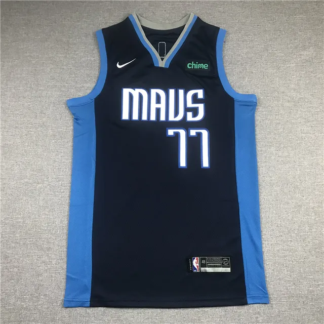 Nike Dallas Mavericks Luka Dončić #77 Alternative Bleu Marine Sans Manches Maillage V-Neck Col Camiseta 3