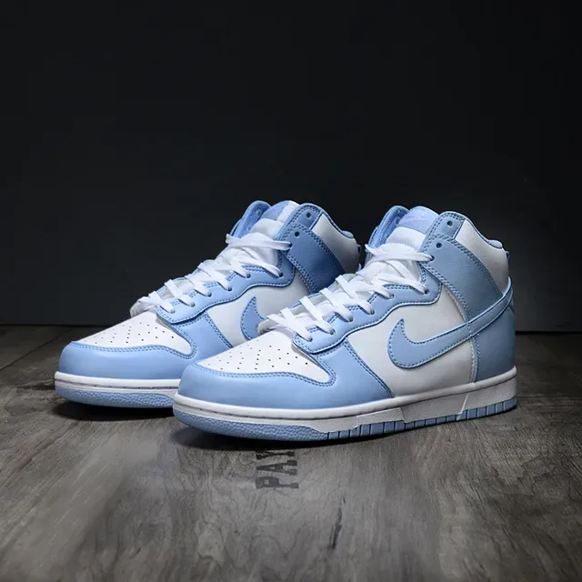 Nike Dunk High White and Light Blue Lifestyle Sneakers 3