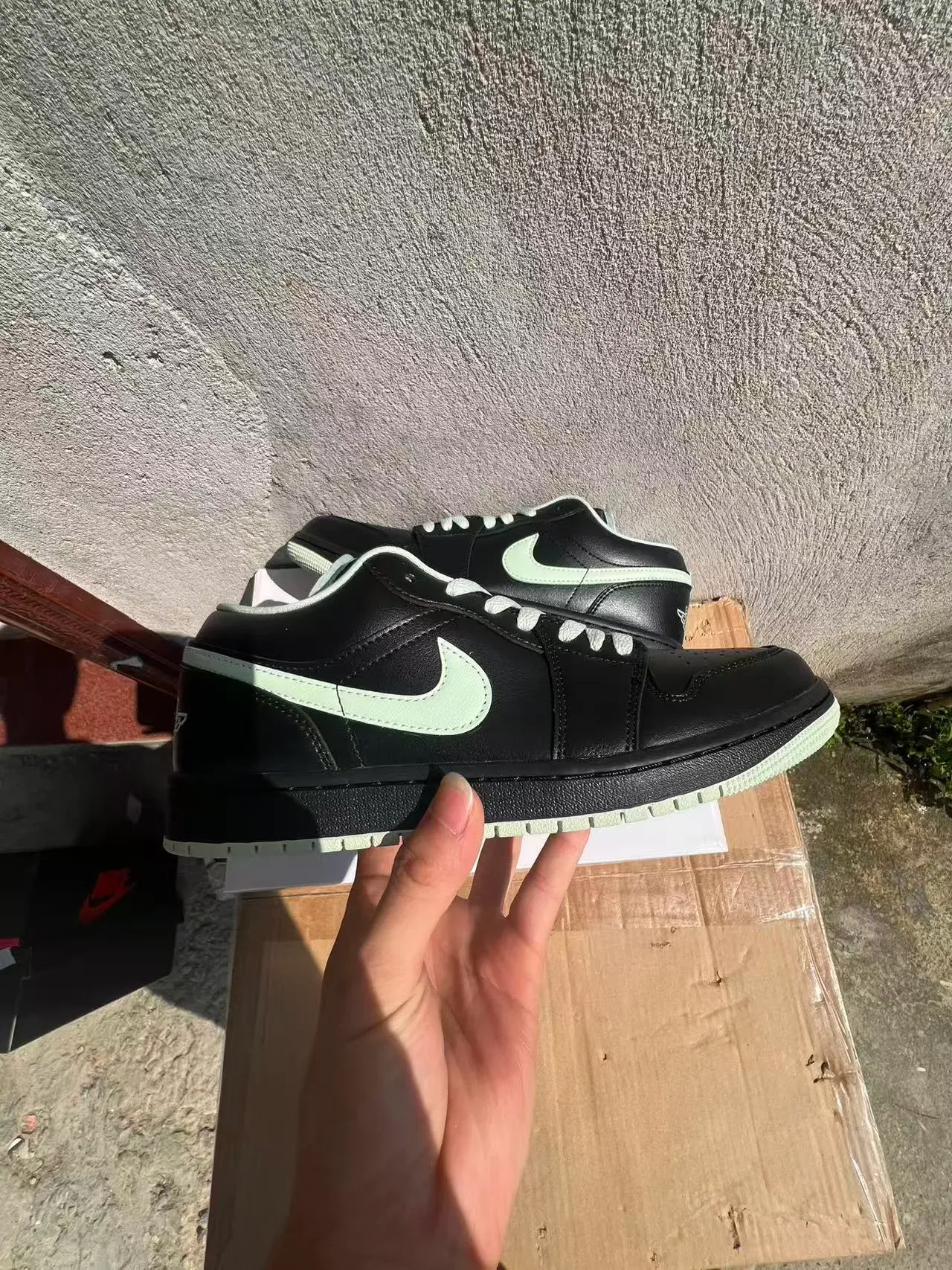 Nike Dunk Low Black Mint Green Lifestyle Sneakers 7