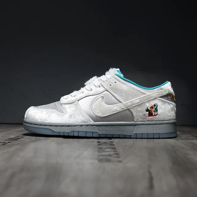 Nike Dunk Low gris bleu avec dessus texturé en velours accent teal doublure chaussures de skateboard 8