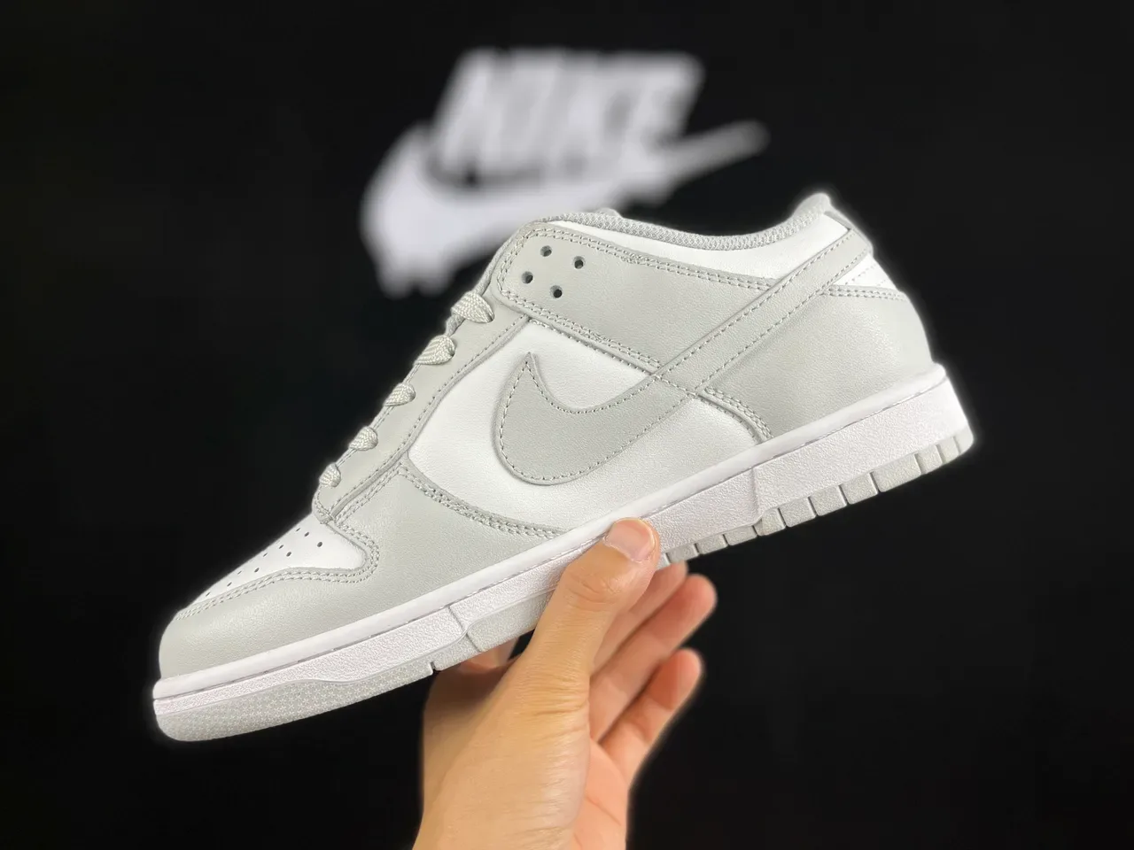 Nike Dunk Low Light Gray White Lifestyle Sneakers 7