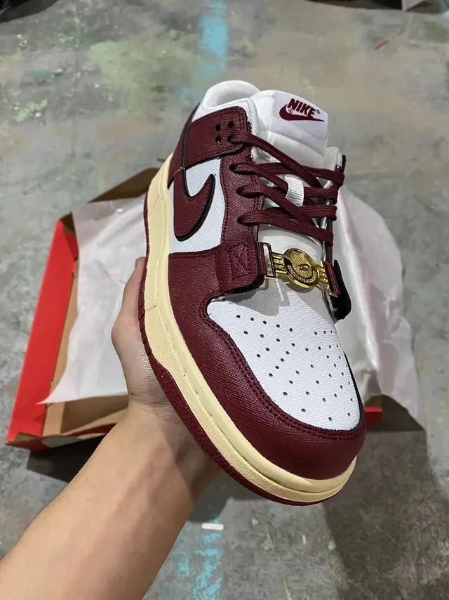 Nike Dunk Low Maroon and White Lifestyle Sneakers 2