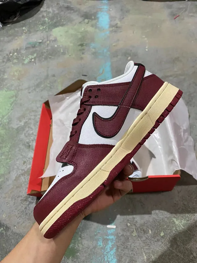 Nike Dunk Low Maroon and White Lifestyle Sneakers 4