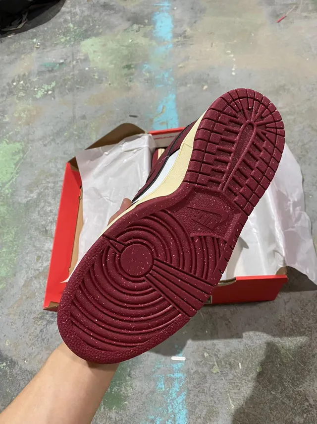 Nike Dunk Low Maroon and White Lifestyle Sneakers 5