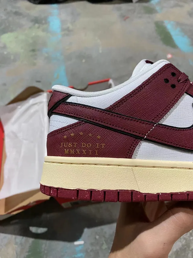 Nike Dunk Low Maroon and White Lifestyle Sneakers 7