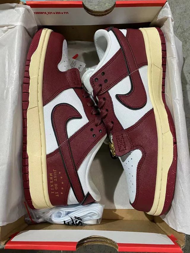 Nike Dunk Low Maroon and White Lifestyle Sneakers 9