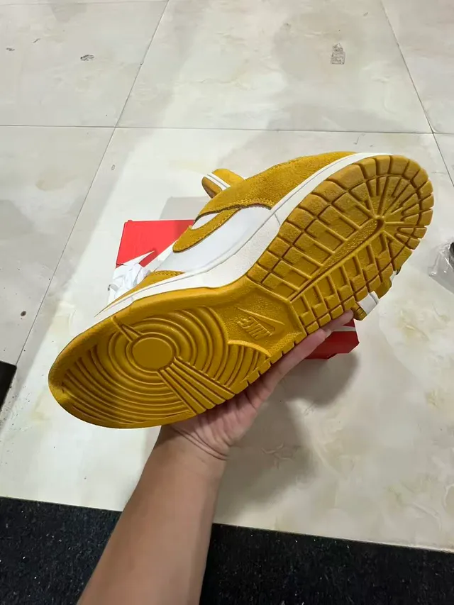 Nike Dunk Low Mustard Yellow and White Lifestyle Sneakers 6
