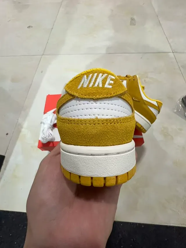 Nike Dunk Low Mustard Yellow and White Lifestyle Sneakers 8